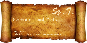 Szohner Tomázia névjegykártya